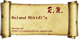 Roland Miklós névjegykártya