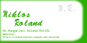 miklos roland business card